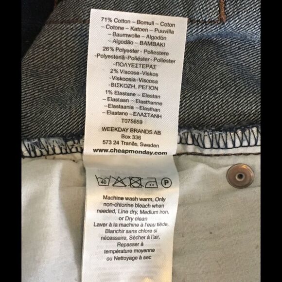 Cheap Monday Short Skin Denim Jean Shorts - Picture 7 of 11